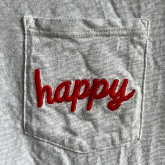 HAPPY EMBROIDERED POCKET TSHIRT - Picture 3 of 4